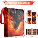 Trading Card Binder 4 Pocket, Waterproof PU 400Pockets Card Holder, Portable Zippered Collectible Game Card Albums Gifts for Boys and Girls, Trading Card Album for MTG/TCG/Card Holder Gift