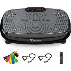 Vibration Plate Exercise Machine Home Fitness Vibrate Stand Shake Board 330 Lbs Capacity Whole Body Workout Shake Board Sport Gym with Fitness Loops & Resistance Bands Weight Loss Gifts for Women Men