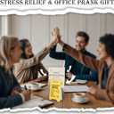 White Elephant Christmas Gifts- Caution Overstimulated Desk Sign, Funny Sticky Note Holder for Office Dcor, Stress Relief Office Prank Gift for Boss and Coworkers (combination2)