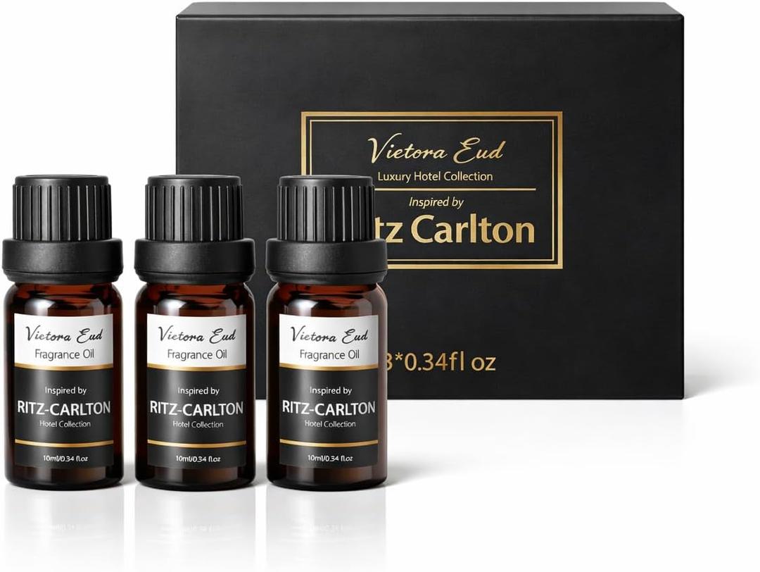 Luxury Hotel Collection Diffuser Oil(3x0.34 fl oz) Inspired by Ritz-Carlton |Essential Oil for Diffuser,Humidifier,Aromatherapy,Candle and Soap Making,Gift for Women