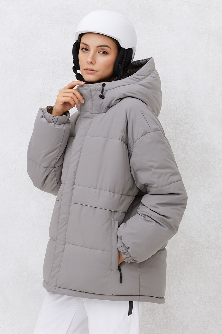 NOMADIKA Oversize Waterproof Ski Jacket Thick Snow Coats with Detachable Hood Winter Skiing Snowboard Jackets for Women Men, Size XL, Dark Grey