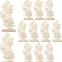 12 Pcs Wooden Baptism Centerpieces for Table,Centros De Mesa Para Bautizo Bodas Decorations,Mi Primera Comunin Decoraciones,Baptism Decorations for Girls,Bautizo Recuerdos De Bautizo Para Nia