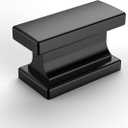 Amerdeco 10 Pack Matte Black Cabinet Knobs 1.46 Inch(37mm) Single Hole Cabinet Handles Rectangle Dresser Knobs Drawer Knobs and Pulls for Bathroom Cabinets