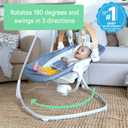 Ingenuity SimpleComfort Compact Baby Swing, Rotating Seat Swings in 3 Directions, 6 Speeds, 8 Melodies & 3 Nature Sounds, Ages 0-9 Months, Up to 20 Pounds - Chambray