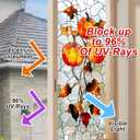 2 x Fall Leaf Privacy Window Film Autumn Pumpkin Stained Glass Window Film Stained Decals Static Cling Sun Blocking Decor for Fall Home Windows Doors Glass Decor 17.7 x 39.3 Inch