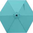 MASTERCANOPY Patio Umbrella 7.5 ft Replacement Canopy for 6 Ribs-Turquoise Canopy Only