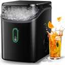 Silonn Nugget Ice Maker Countertop, Pebble Ice Maker with Soft Chewable Ice, One-Click Operation Ice Machine with Self-Cleaning, 33lbs/24H for Home,Kitchen,Office (Black)