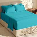 Hearth & Harbor Extra Deep Pocket Sheets - Fits Mattress 18-24 Inches Deep - Extra Deep Pocket Twin XL Sheets Sets - 4 Piece Twin XL Size - Teal