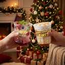 12oz Christmas Disposable Plastic Cups-Christmas Balls Ornaments Drinking Cups for Holiday Party Supplies Cold Drinks, Coffee, Beer, Drinks, Ice Cream. (100)