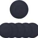 Encasa XO Dining Placemats Set of 6 | Cotton Round Table Mat - 13 in Diameter | Dark Blue | Handmade Rib Style Chargers for Dinner Plates