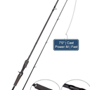 7'0" Medium Power Fast Action Spining & Casting Fishing Rod - 2-Piece, EVA Handle, 6+1 Ceramic Guides | Jenseits