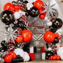 ALL-IN-1 Red Black and White Balloon Arch Kit for Red and Black Birthday Party Decorations Reds and Blacks Balloons for White Black and Red Balloon Garland Kit Graduation Black and Red Balloons