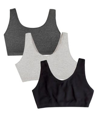 Fruit of the Loom Women's Tank Style Cotton Sports Bra 3 Pcs, Size 40