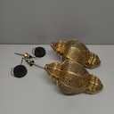 Moroccan Hanging Solar Lights Outdoor Lantern Bidirectional Availabili Garden Decor Waterproof Plastic Gold Decorations for Patio Pathway Yard Backyard Solar Powered Garden Decorative (2, gold)