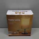 ZJOJO Table Lamp for Bedroom Set of 2, Bedside Small Lamps with 3 Way Dimmable Rocker Switch and AC Outlet, Nightstand Desk Lamp with Flaxen Fabric Shade Black Base for Living Room Home Decor Lights (14.5inch)