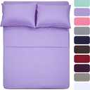 4 Piece Bed Sheet Set (Full,Lavender) 1 Flat Sheet,1 Fitted Sheet and 2 Pillow Cases,Brushed Microfiber Luxury Bedding with Deep Pockets