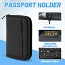 Passport Holder for Travel Essentials, RFID Blocking Protector Passport Wallets, Passport Document Organizer Case for Travel Must Have, Passport Book for Women, Couple, Family Cards, Tickets, ID, Cash (Black)