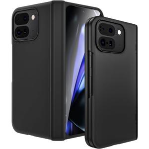 VEGO for Google Pixel 9 Pro Fold 2024 Case with Built-in Screen Protector[Anti-Scratch][Hinge Protection] Slim Fit Shockproof Full Body Protective Cover for Pixel 9 Pro Fold-Black