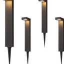 EDISHINE Low Voltage Pathway Lights Wired, 3000K 3.2W 50,000Hrs Waterproof LED Outdoor Landscape Lighting with Connectors, 12V Modern Cast-Aluminum Landscape Path Lights for Walkway Garden, 4 Pack