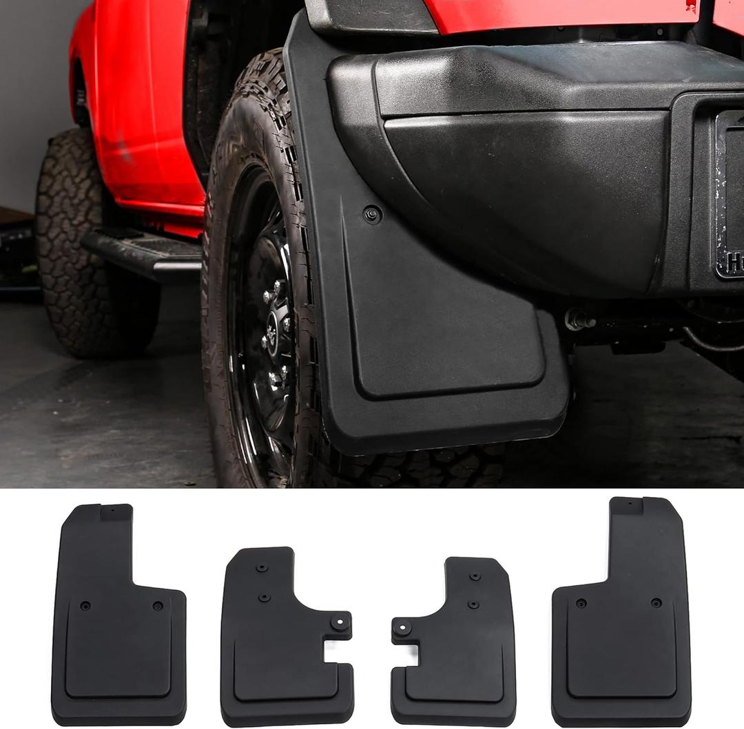 Mabett Mud Flaps for Ford Bronco Accessories 2021 2022 2023 2024 2025 2/4-Door No Punching Required Front and Rear (No Logo)