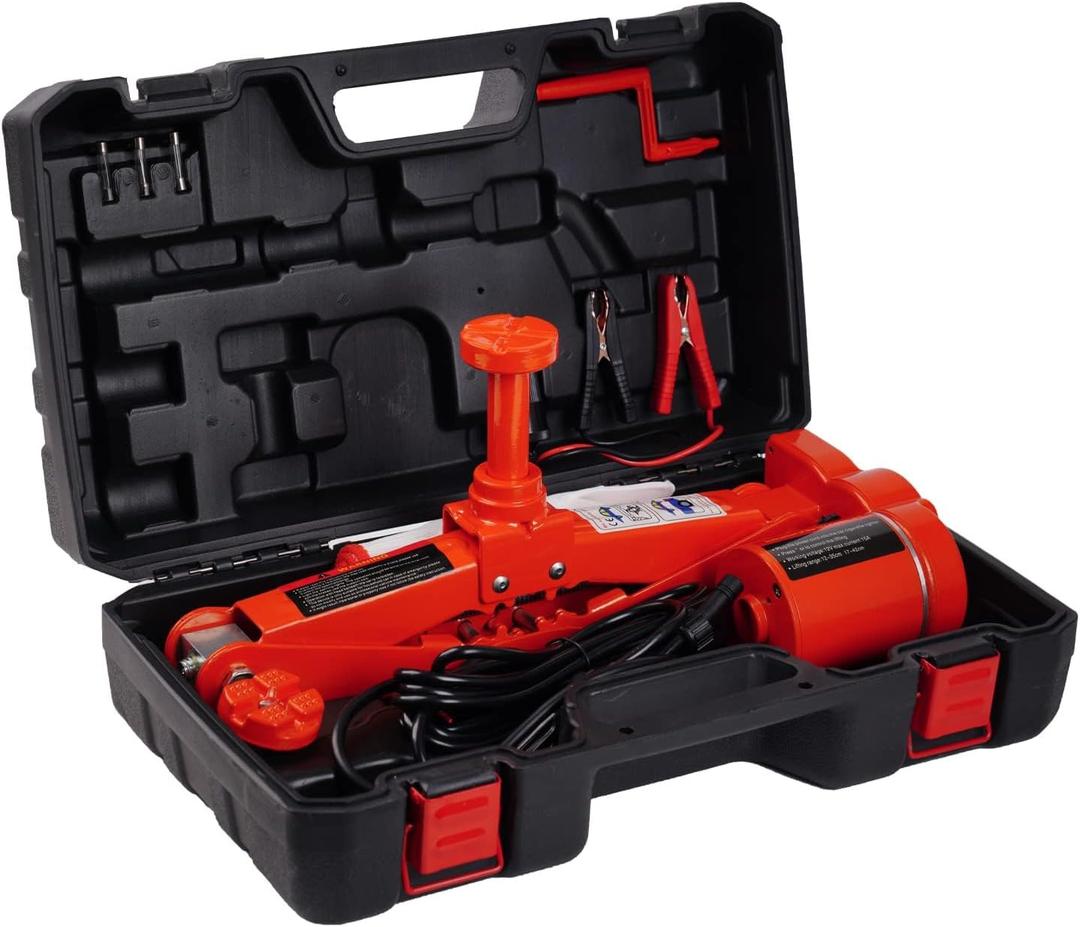 STANDTALL Electric Car Jack 3T Scissor Floor Jack Set 12V Automatic Vehicle Lift Kit for Road Emergency Tire Change Car Repair Tool for Sedans and SUV