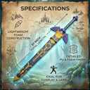 otaku gear 37 Inch Heroic Master Foam Sword with Plastic Scabbard Prop for Cosplay LARP Halloween Costume and Display