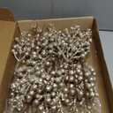 HOHOTIME 36Pcs Christmas Glitter Berries Stems, 9.5 Inch Artificial Christmas Tree Picks for Christmas Tree Decorations Ornaments DIY Crafts Vases Holiday Wedding Home Xmas Decor(Champagne)