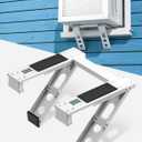 Window Air Conditioner Support Bracket: Heavy Duty Window AC Bracket with 2 Arms, Up to 220 lbs, Universal Fit 5,000 to 24,000 BTU Window Units, Adjustable Crossbar, Level, Non-Slip Mat