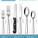 Stapava 24-Piece Silverware Set with Steak Knives, Food-Grade Stainless Steel Flatware Set for 4 Mirror Polished Cutlery Utensil Sets Include Forks Spoons and Knives Set Dishwasher Safe