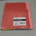 SUNEE File Folders, 30 Pack Manilla Folders 8.5 x 11, Colored File Folders Home Office School Supplies for Documents Files Paper, 6 Assorted Colors
