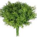Grand Verde Asparagus Artificial Plants Plastic Greenery Faux Bush Real-Touch Shrubs - DIY Home Decor Kitchen Garden Patio Balcony, Bulk 10pcs (Dark Green)