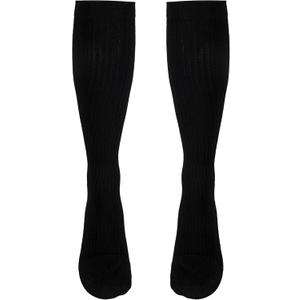 NuVein Compression Socks, 20-30 mmHg Support for Men, Padded Cushion Foot, Knee High, Closed Toe, Black, Medium