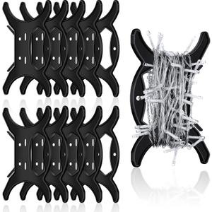 10 Pcs All Purpose Light Storage Holder Black Extension Cord Wrap Storage Reels Holiday Light Wire Spool Organizer and Hose Wind up for Cord Wire Garland