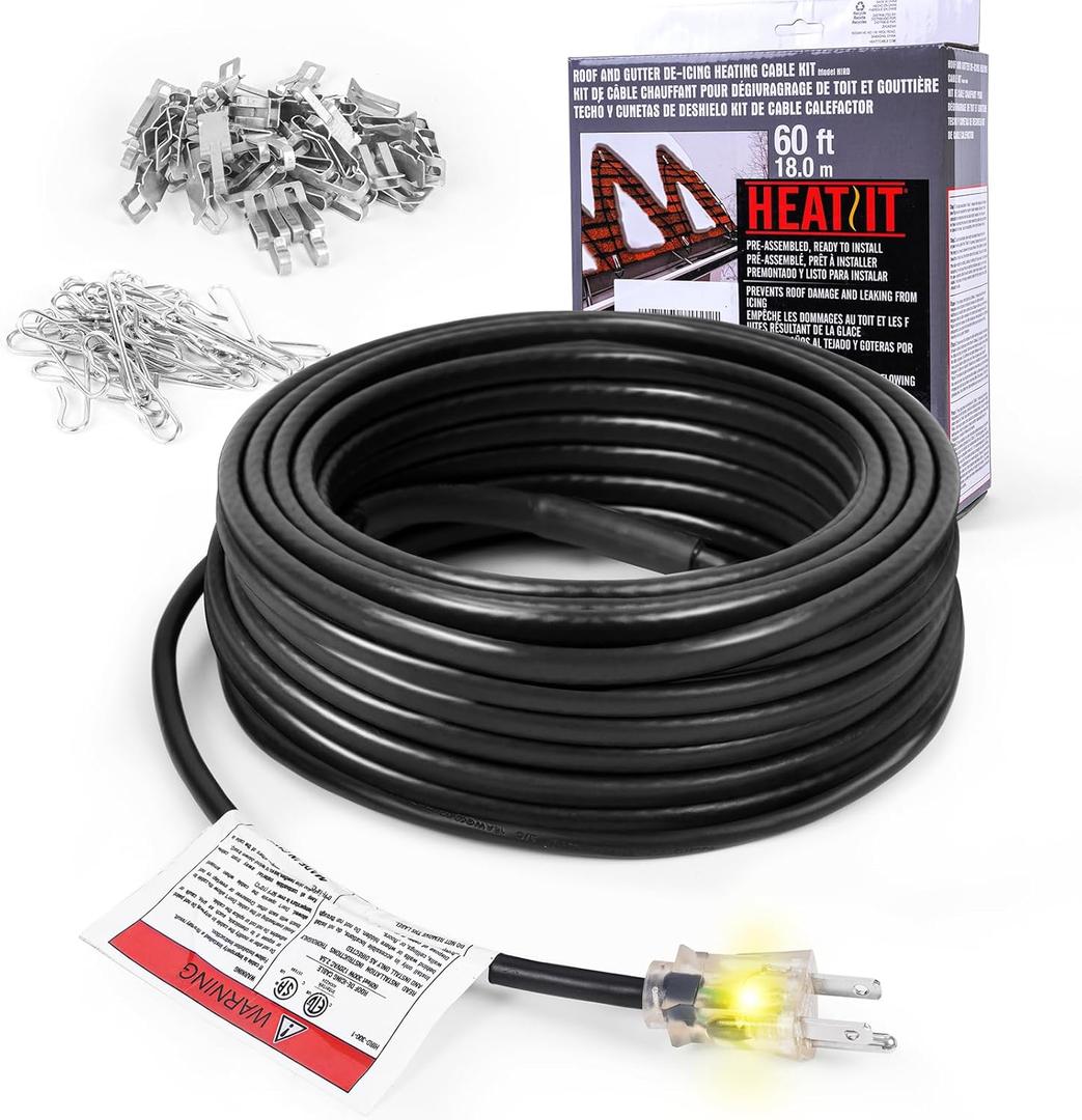 HEATIT HIRD 80 feet 5 Watts Per Foot Roof & Gutter Snow De-Icing Cable