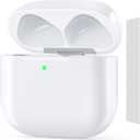 Wireless Charging Case Compatible with AirPods 4, USB-C Port, Charger Case Replacement, with Bluetooth Pairing Sync Button, Earphones Not Included (with Gray Cleaning Cloth)