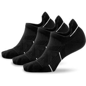 BRISIRA Bamboo Viscose Coolmax Mens No Show Socks Cushioned Moisture Wicking Anti Blister Athletic Low Cut Socks (Black, S)