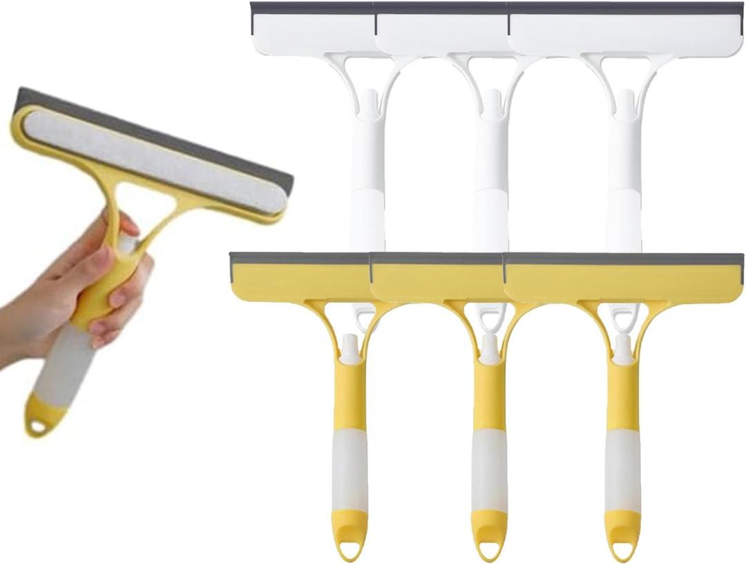 3 in 1 Window Cleaning Scraper, 2025 New Squeegee for Shower Glass, 3 in 1 Spray Function for Glass Doors for Windows Glass, Mirrors Scraper, Brush. Versatile Window Cleaner Tool (6)