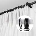 uxcell 28 PCS Openable Curtain Rings Metal Eyelet Hangers Ring 1.5 Inch Interior Diameter for Drapery Curtain Rods Black