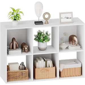 Sweetcrispy 6 Cube Storage Organizer, Stackable Modular Bookcase Shelf