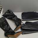 sexytag Women's Peep Toe Booties Slouchy Stiletto Kitten Heel Shark Boots Open Toe Back Zipper Fashion Ankle Short Boot (9, Black)