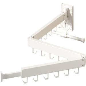 Wall Mounted Clothes Hanger,Clothes Drying Rack,Laundry Drying Rack,Clothes Rack Wall Mount,Drying Rack Clothing,Retractable,Collapsible,can Fold Upward & Left & Right (Upgrade-White) (Upgrade-White / J Shape Hooks)