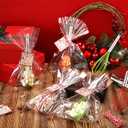 Acellegic 24 Sets 10 Inch Christmas Whisks Supplies Gifts Sets, Includes Silicone Whisks, Greeting Cards, Ribbons, Plastic Bags DIY Fillable Christmas Tree Ornaments for Xmas Cooking Supplies Gift