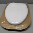Mayfair Padded Toilet Seat, Cushioned Soft Vinyl over Wood Core Seat, Secure Hinges, Easy Clean, Made in USA, Elongated, White