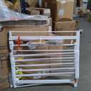 Keny 29"-42.5" Baby Gate for Stairs, Auto Close Safety Dog Gate, Pressure Mounted Easy Walk Through Pet Gate for Doorways, Durable Stair Gate, 30" Tall, White