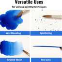 Falling in Art Paint Brushes, Watercolor Paint Brush Set with Sable Hair, Different Tips Size, Wooden Handle, Ideal Artist Brush for Watercolor Painting, 6Pcs (Round)