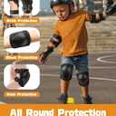Kids Protective Gear Set, Knee and Elbow Pads with Wrist Guards for Ages 3-8 Year Toddler, 3 in 1 Enhanced Material Protective for Skating Cycling Bike Roller Scooter, Includes Organizer Bag