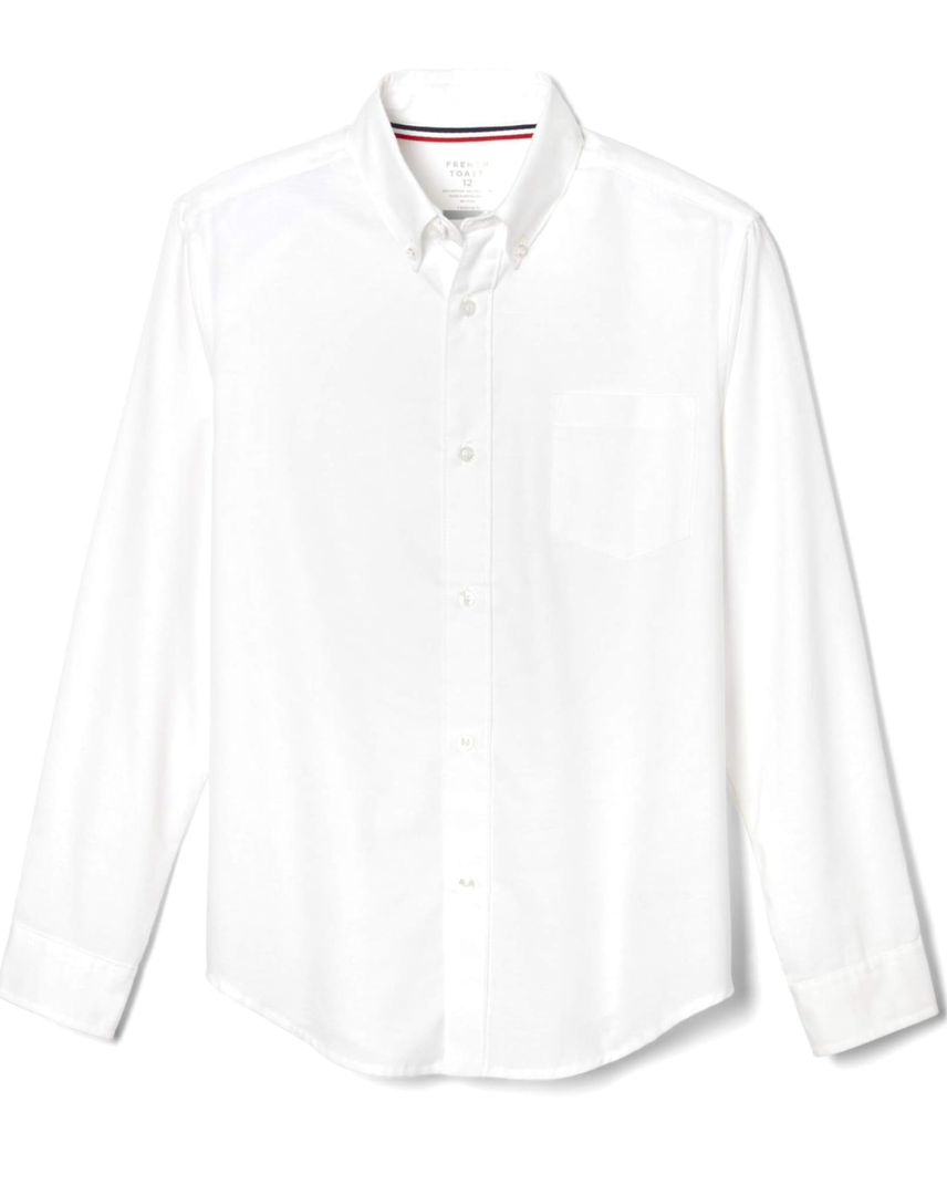 French Toast Boys' Long Sleeve Oxford Shirt (Standard & Husky) 14
