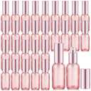 Roshtia 30 Pcs 1 Oz/ 30 ml Pink Glass Spray Bottle Refillable Perfume Atomizer Clear Decorative Empty Bottles with Fine Mist Sprayer Pump for Face Body Travel