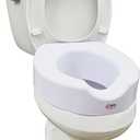 Carex Toilet Seat Riser With Quick-Lock, Raised Toilet Seat Adds 4 Inches of Height to Toilet - Toilet Seat Lifter With 300 Pound Weight Capacity, Slip-Resistant