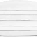 Globon Luxury Feather Down Pillow Standard Queen Size for Sleeping, Hotel Collection Fluffy Pillow, Low Soft Gusseted Bed Pillows, 18"X26", Pack of 2